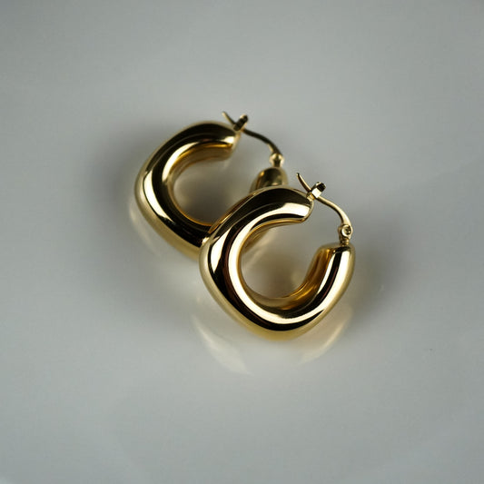 Fat Hoop Earrings Gold