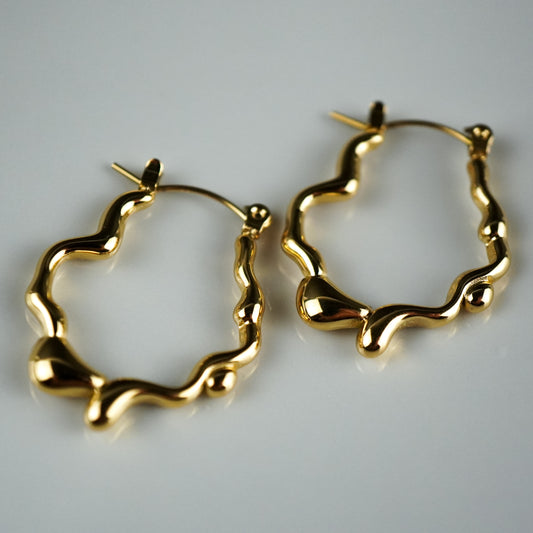 Melting Hoop Earrings Gold